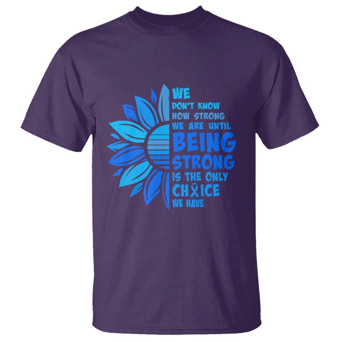 ALS Awareness T Shirt Blue Ribbon Stronger Survivor
