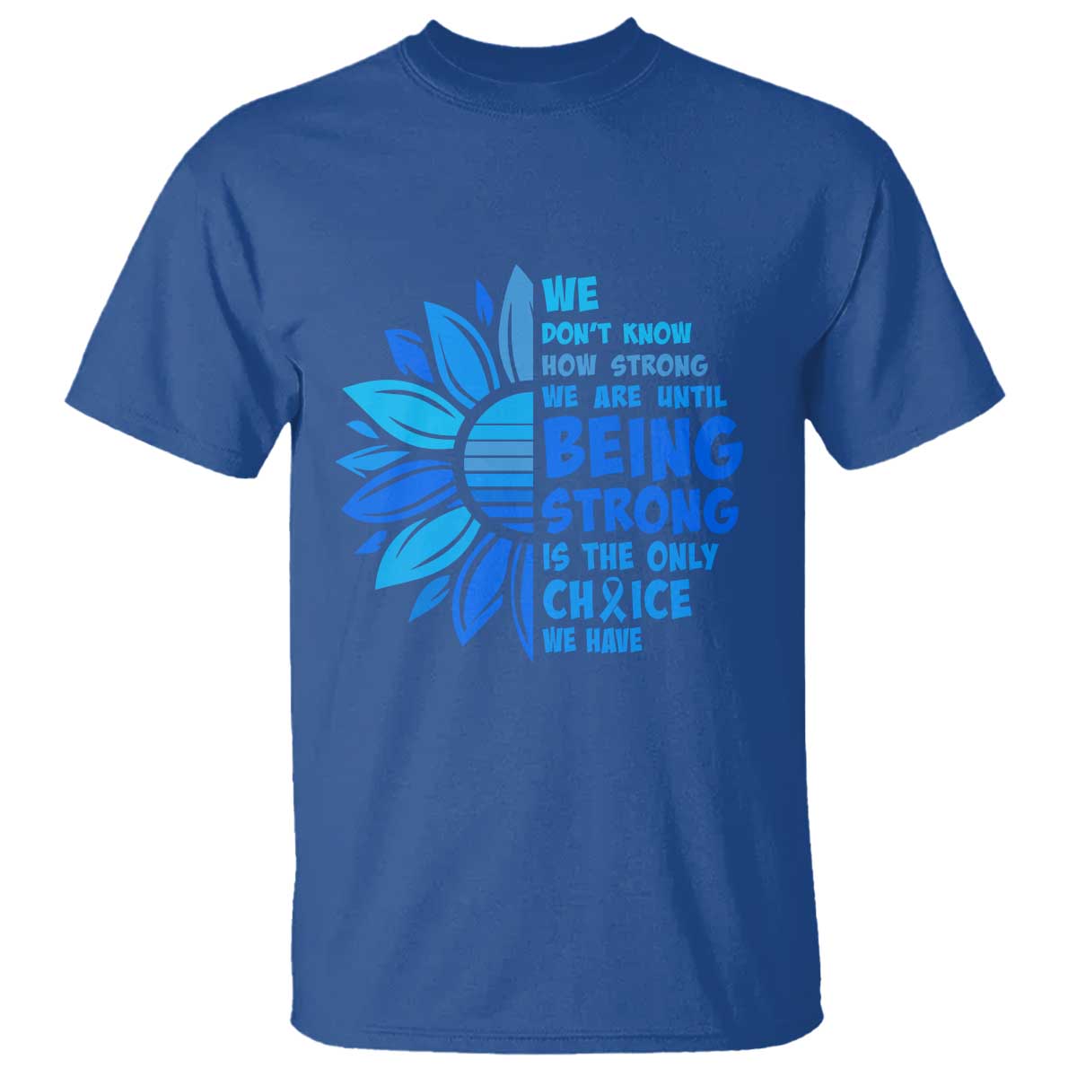 ALS Awareness T Shirt Blue Ribbon Stronger Survivor