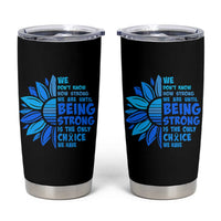 ALS Awareness Tumbler Cup Blue Ribbon Stronger Survivor