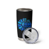 ALS Awareness Tumbler Cup Blue Ribbon Stronger Survivor