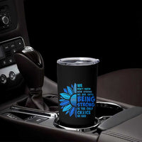 ALS Awareness Tumbler Cup Blue Ribbon Stronger Survivor