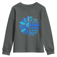 ALS Awareness Youth Sweatshirt Blue Ribbon Stronger Survivor