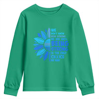 ALS Awareness Youth Sweatshirt Blue Ribbon Stronger Survivor