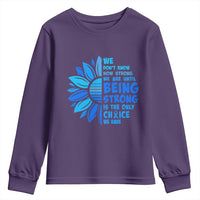ALS Awareness Youth Sweatshirt Blue Ribbon Stronger Survivor