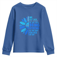 ALS Awareness Youth Sweatshirt Blue Ribbon Stronger Survivor
