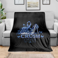 ALS Awareness Throw Blanket Blue Ribbon Women Crush ALS