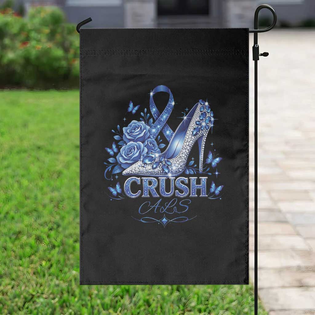 ALS Awareness Garden Flag Blue Ribbon Women Crush ALS
