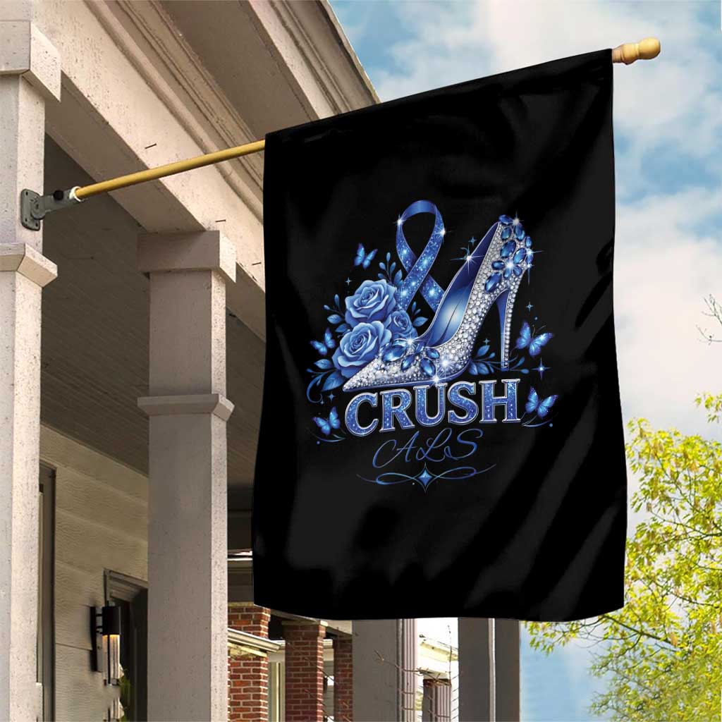 ALS Awareness Garden Flag Blue Ribbon Women Crush ALS