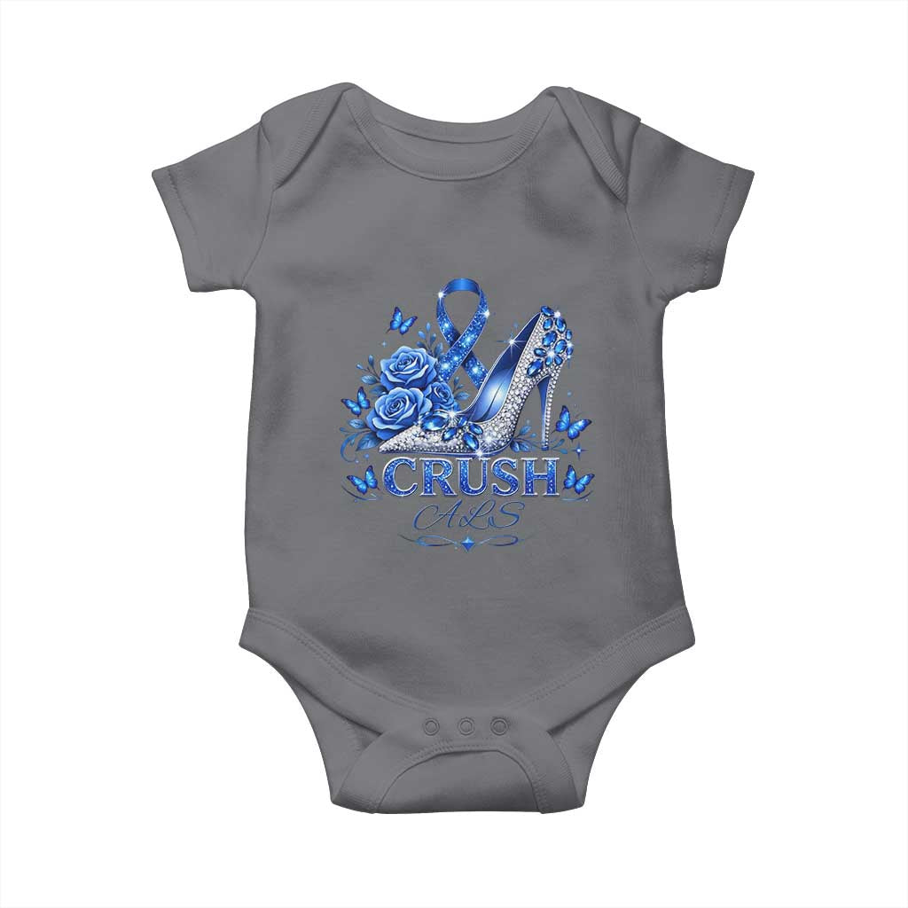 ALS Awareness Baby Onesie Blue Ribbon Women Crush ALS