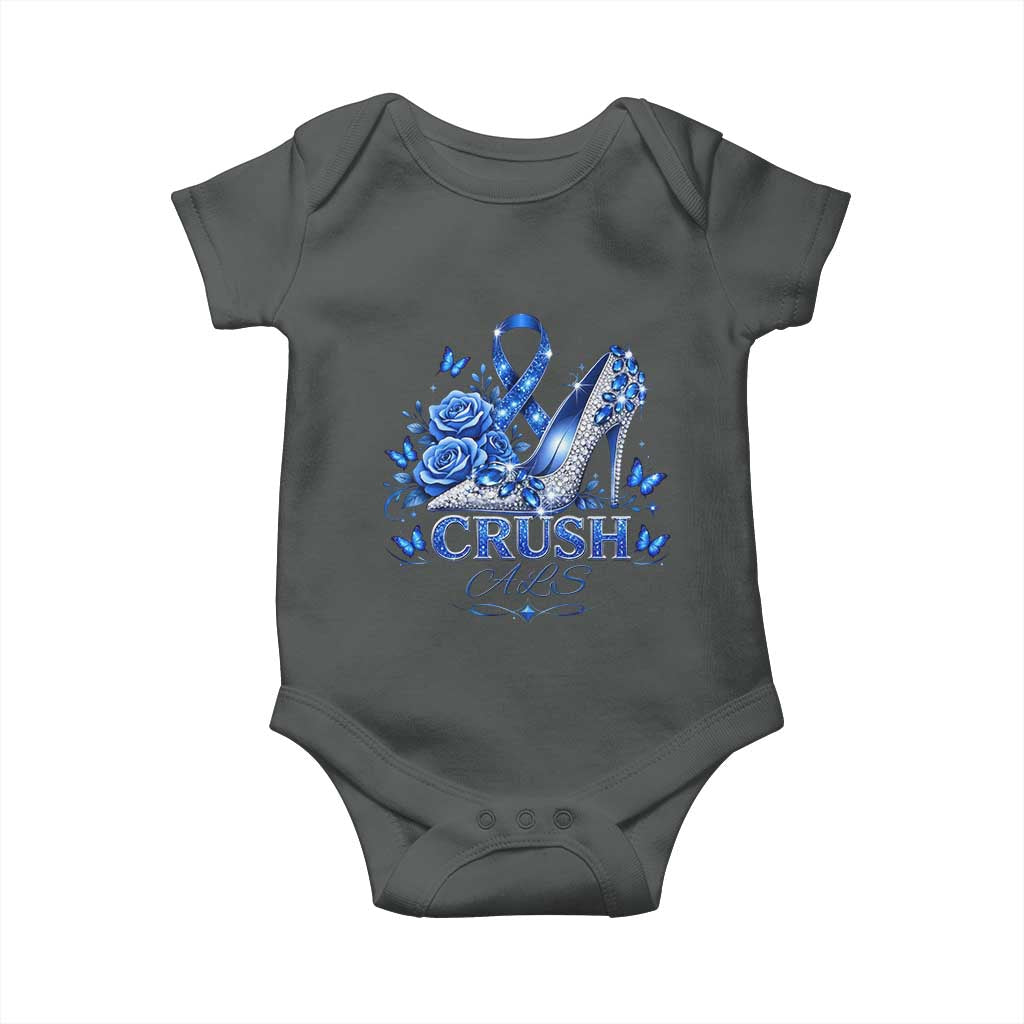ALS Awareness Baby Onesie Blue Ribbon Women Crush ALS