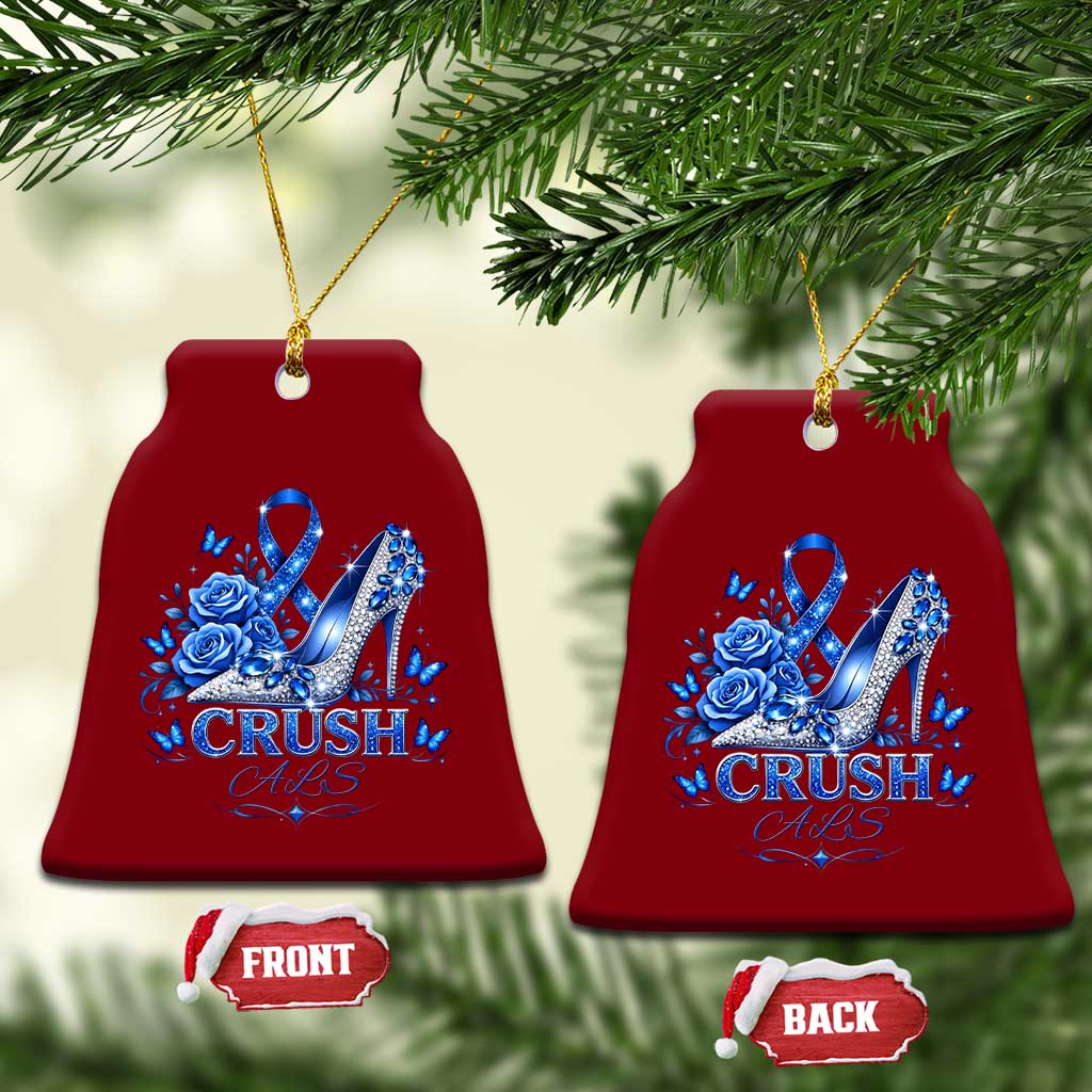 ALS Awareness Ceramic Ornament Blue Ribbon Women Crush ALS