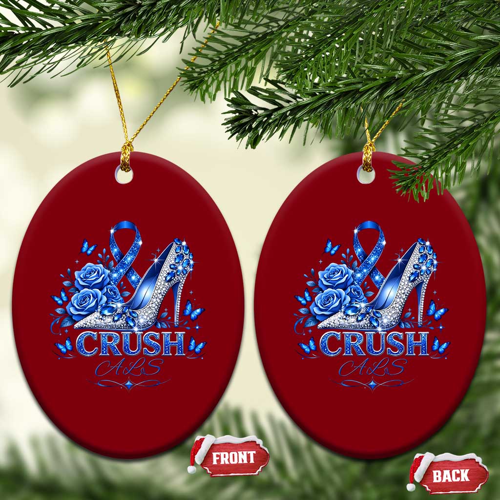 ALS Awareness Ceramic Ornament Blue Ribbon Women Crush ALS