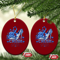 ALS Awareness Ceramic Ornament Blue Ribbon Women Crush ALS