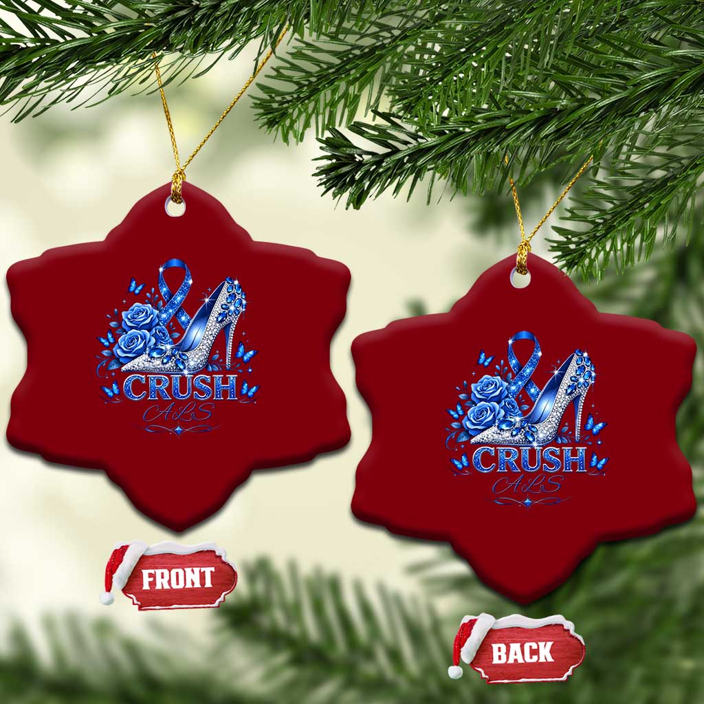 ALS Awareness Ceramic Ornament Blue Ribbon Women Crush ALS