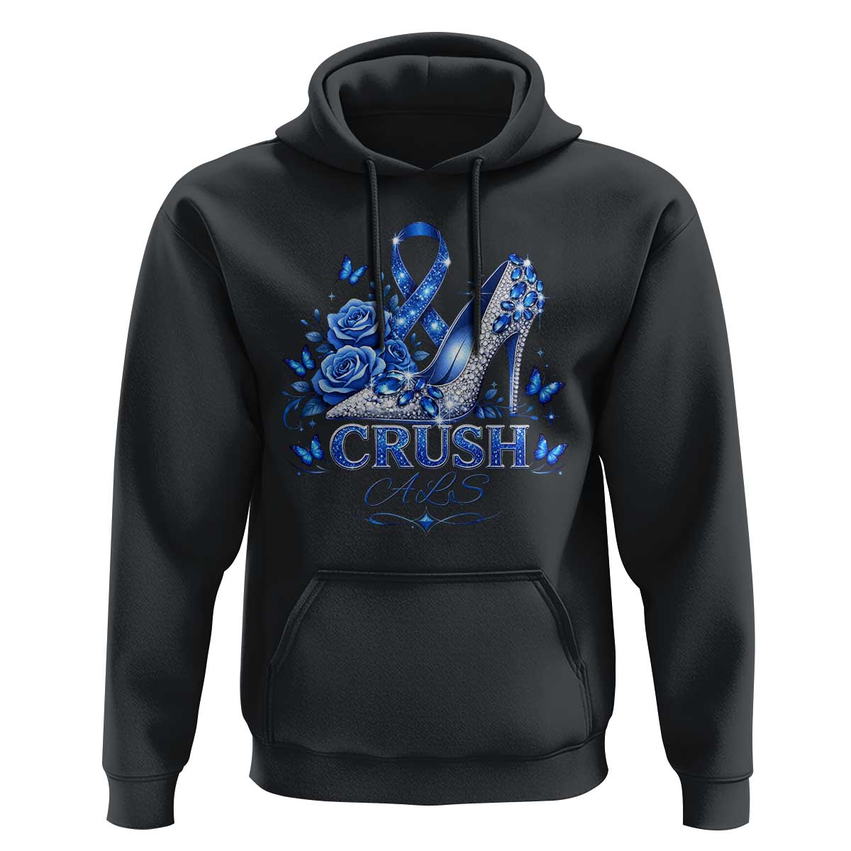 ALS Awareness Hoodie Blue Ribbon Women Crush ALS