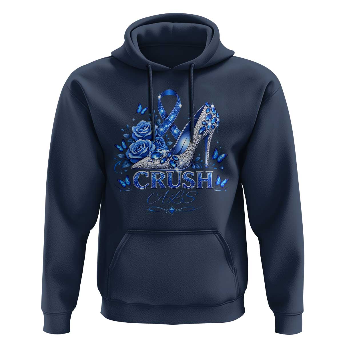ALS Awareness Hoodie Blue Ribbon Women Crush ALS