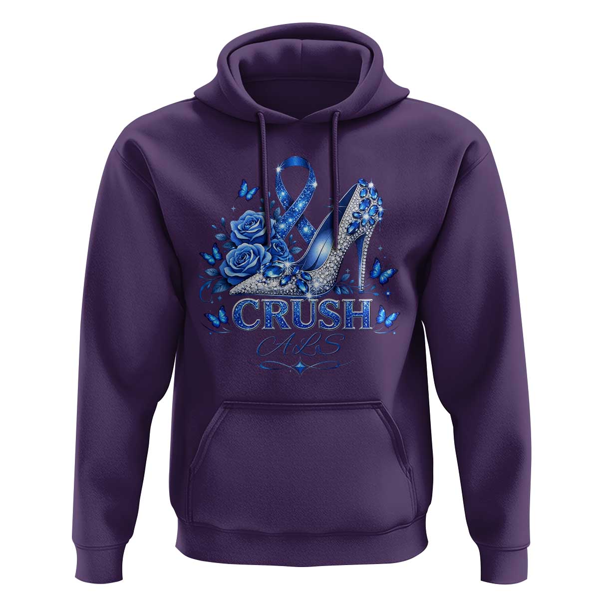 ALS Awareness Hoodie Blue Ribbon Women Crush ALS