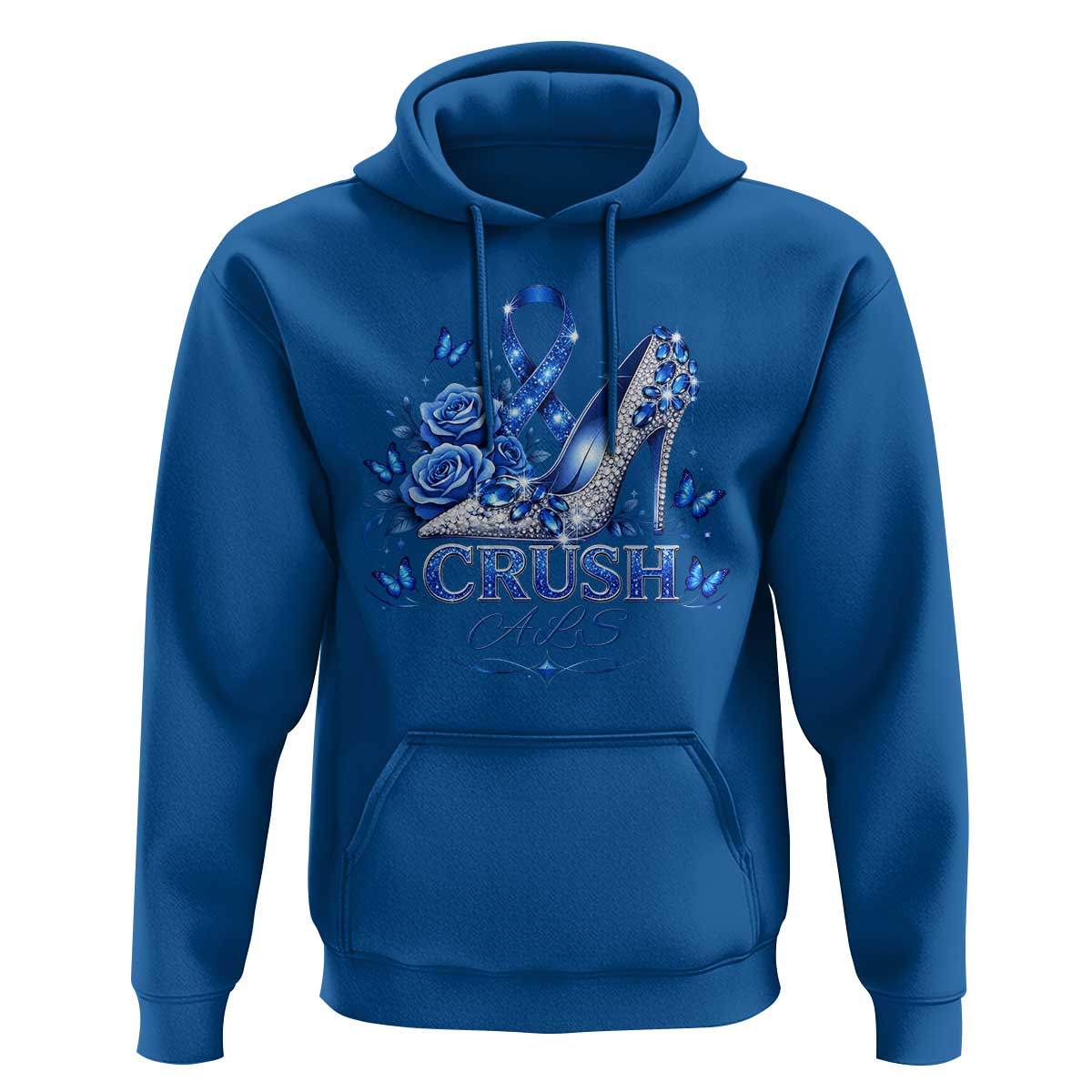 ALS Awareness Hoodie Blue Ribbon Women Crush ALS