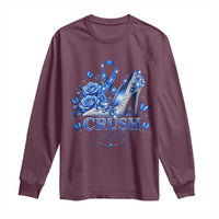 ALS Awareness Long Sleeve Shirt Blue Ribbon Women Crush ALS
