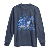 ALS Awareness Long Sleeve Shirt Blue Ribbon Women Crush ALS