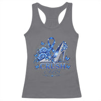 ALS Awareness Racerback Tank Top Blue Ribbon Women Crush ALS
