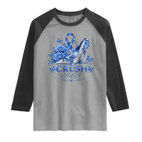 ALS Awareness Raglan Shirt Blue Ribbon Women Crush ALS