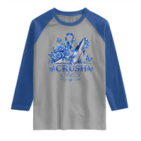 ALS Awareness Raglan Shirt Blue Ribbon Women Crush ALS