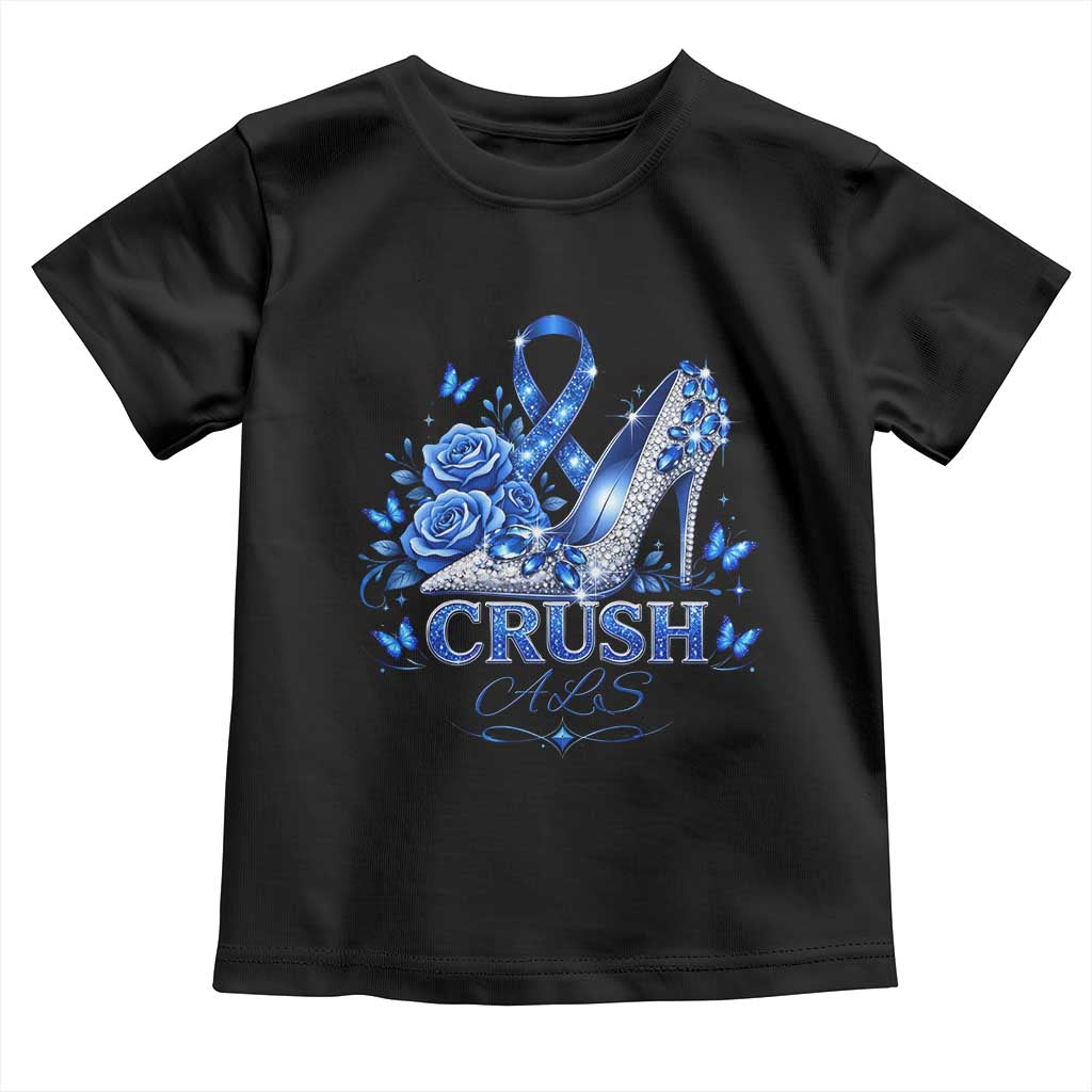 ALS Awareness Toddler T Shirt Blue Ribbon Women Crush ALS