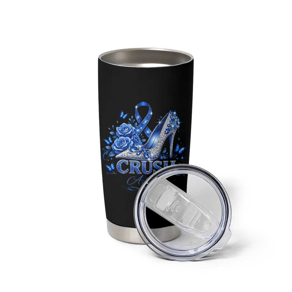 ALS Awareness Tumbler Cup Blue Ribbon Women Crush ALS