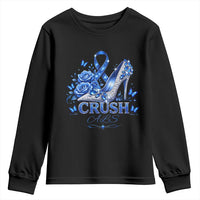 ALS Awareness Youth Sweatshirt Blue Ribbon Women Crush ALS