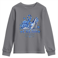 ALS Awareness Youth Sweatshirt Blue Ribbon Women Crush ALS