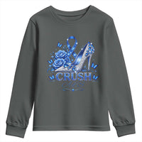 ALS Awareness Youth Sweatshirt Blue Ribbon Women Crush ALS