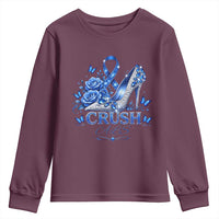 ALS Awareness Youth Sweatshirt Blue Ribbon Women Crush ALS