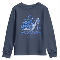 ALS Awareness Youth Sweatshirt Blue Ribbon Women Crush ALS