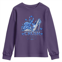 ALS Awareness Youth Sweatshirt Blue Ribbon Women Crush ALS