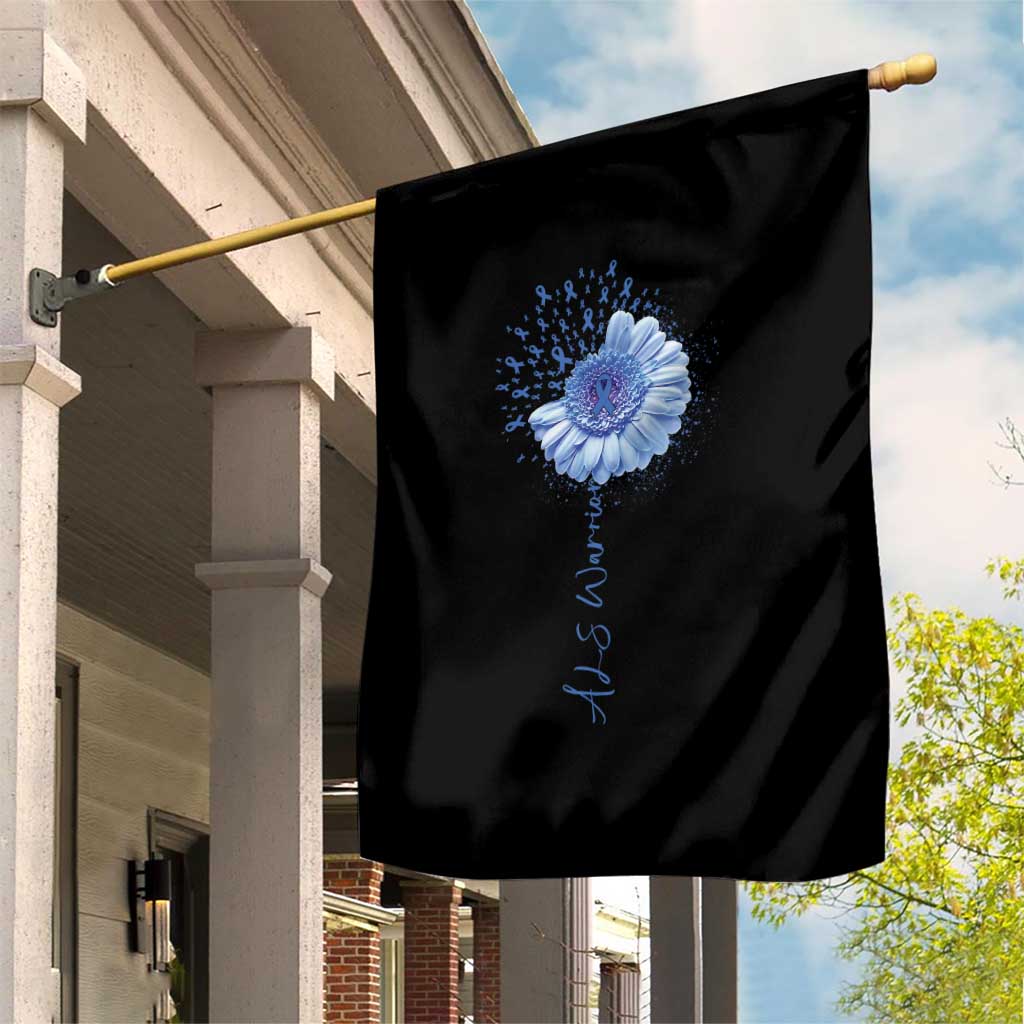 ALS Awareness Garden Flag Blue Ribbon Sunflower ALS Warrior