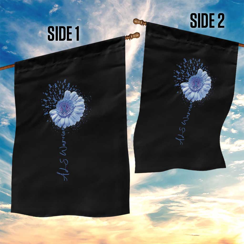 ALS Awareness Garden Flag Blue Ribbon Sunflower ALS Warrior