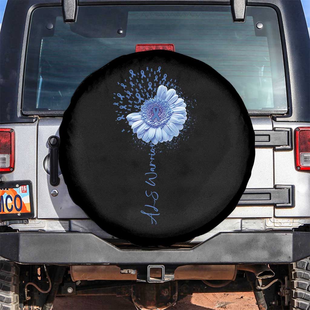 ALS Awareness Spare Tire Cover Blue Ribbon Sunflower ALS Warrior