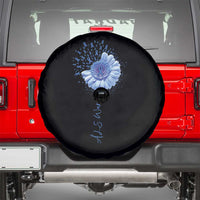 ALS Awareness Spare Tire Cover Blue Ribbon Sunflower ALS Warrior