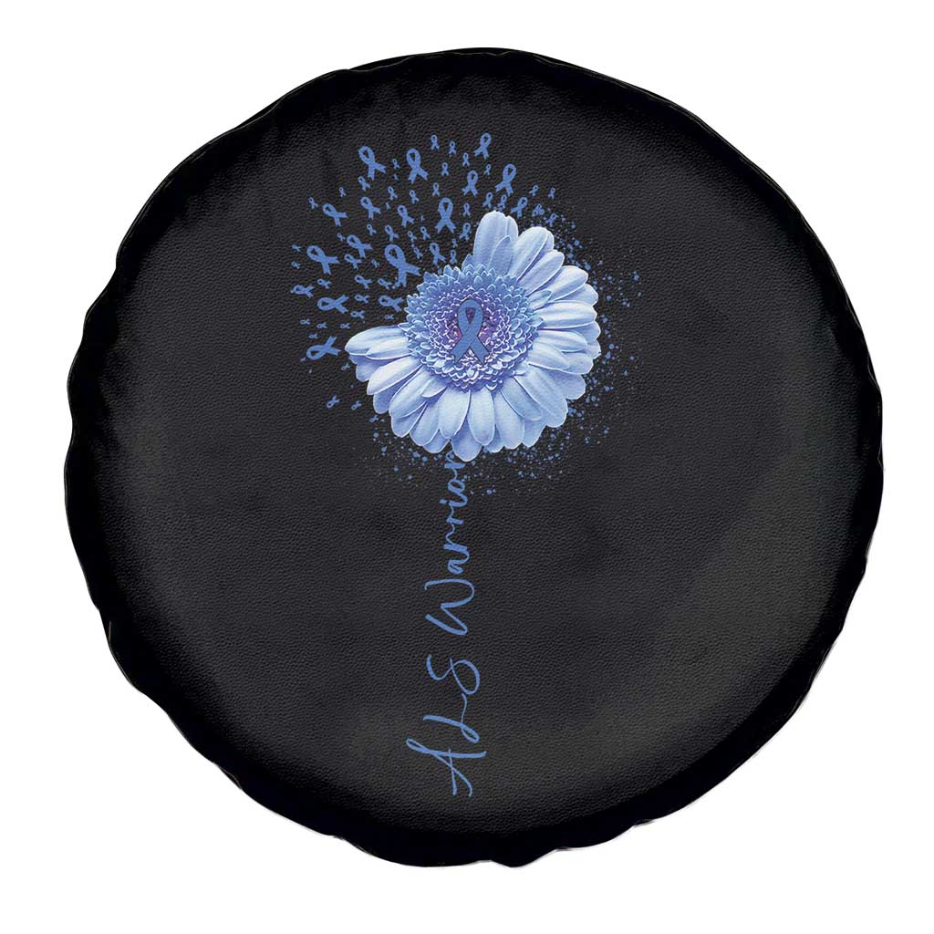 ALS Awareness Spare Tire Cover Blue Ribbon Sunflower ALS Warrior