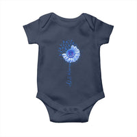 ALS Awareness Baby Onesie Blue Ribbon Sunflower ALS Warrior