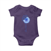 ALS Awareness Baby Onesie Blue Ribbon Sunflower ALS Warrior