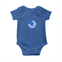 ALS Awareness Baby Onesie Blue Ribbon Sunflower ALS Warrior