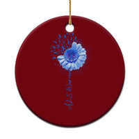 ALS Awareness Ceramic Ornament Blue Ribbon Sunflower ALS Warrior