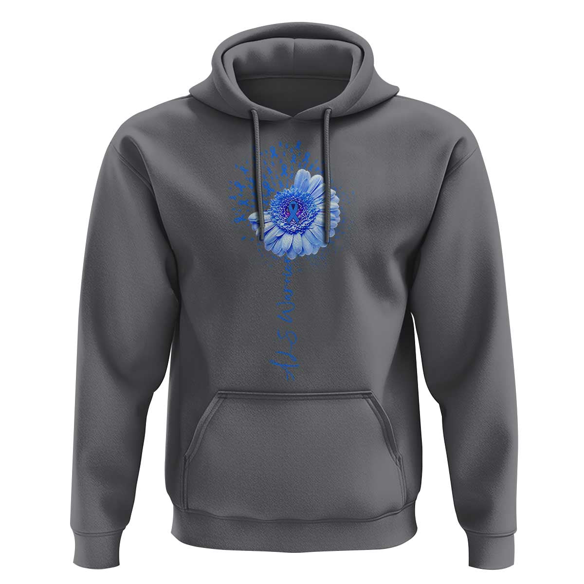 ALS Awareness Hoodie Blue Ribbon Sunflower ALS Warrior