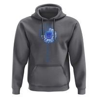 ALS Awareness Hoodie Blue Ribbon Sunflower ALS Warrior