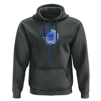 ALS Awareness Hoodie Blue Ribbon Sunflower ALS Warrior