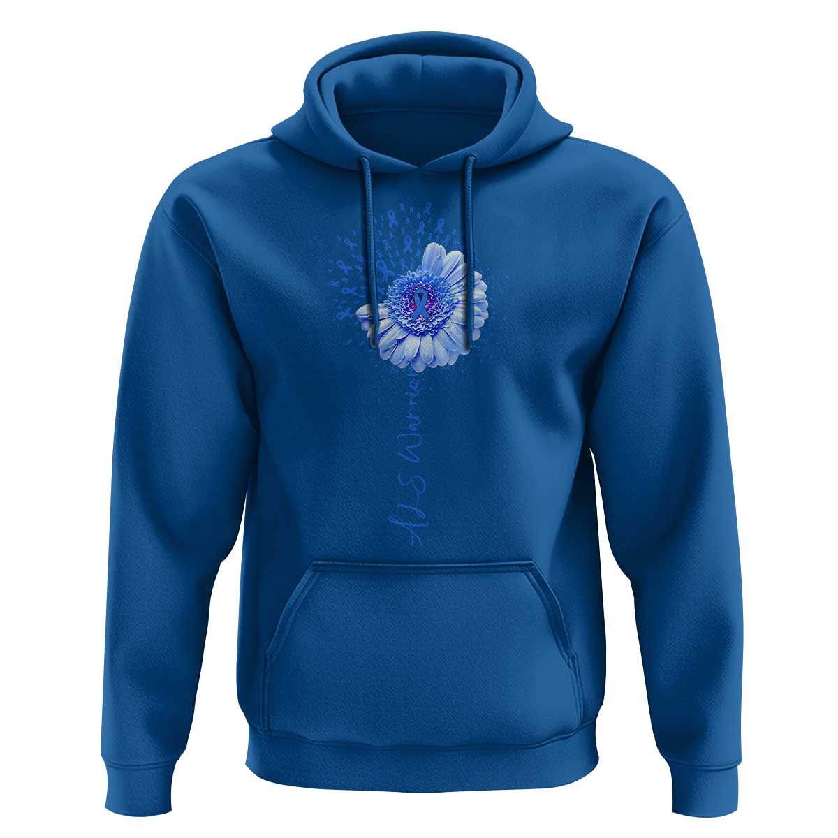 ALS Awareness Hoodie Blue Ribbon Sunflower ALS Warrior