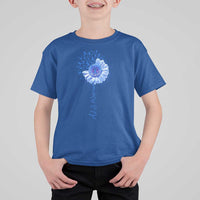 ALS Awareness T Shirt For Kid Blue Ribbon Sunflower ALS Warrior