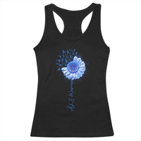 ALS Awareness Racerback Tank Top Blue Ribbon Sunflower ALS Warrior